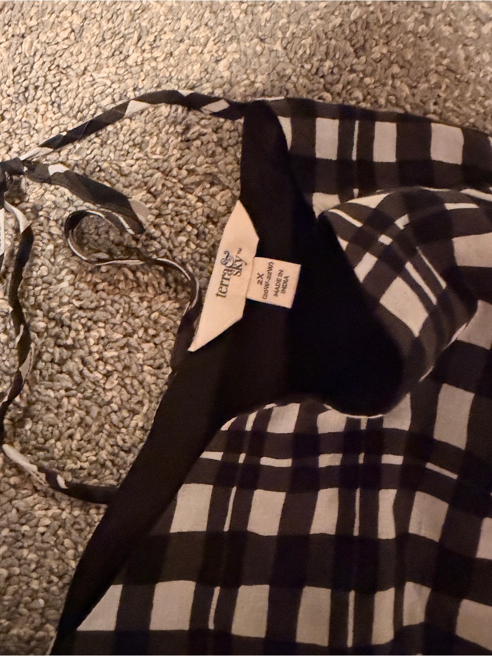 Terra & Sky Black and White Plaid Mini Dress - Picture 2 of 2